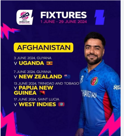 Afghanistan ICC T20 World Cup 2024 fixture